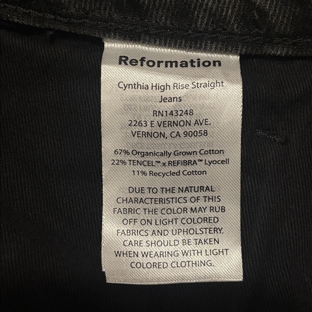 Reformation Women's Straight Leg Jeans - Dark Gray - Picture 11 of 12